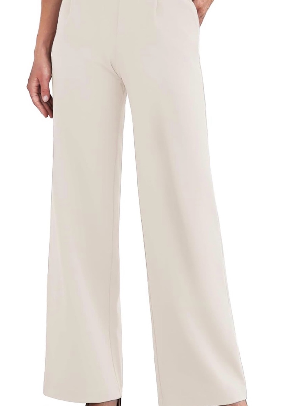 Wide Leg Cream Women's Pants Size S